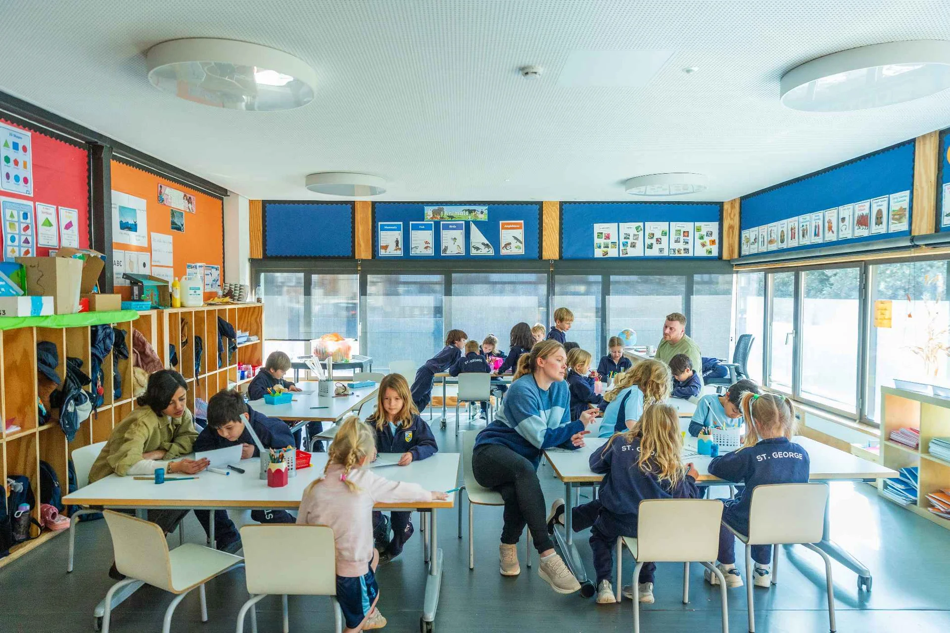 Classroom with teacher and students