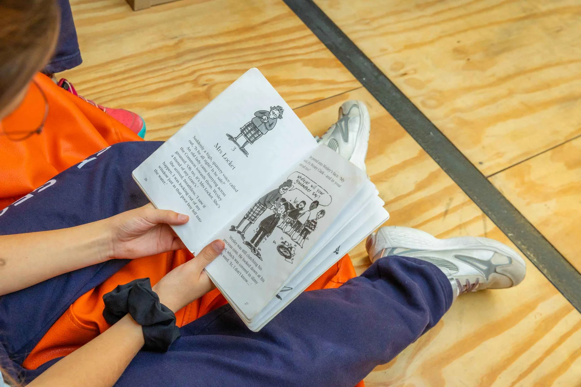 Student reading a book