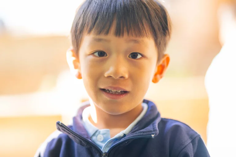 Little student smiling