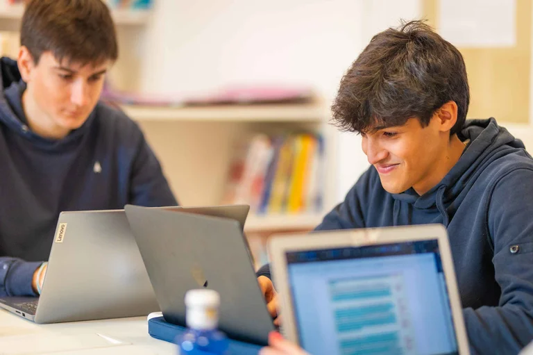 Two students at the computer